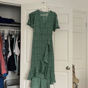 COPY - Ditsy Floral Ruffled Self-Tie Wrap Dress